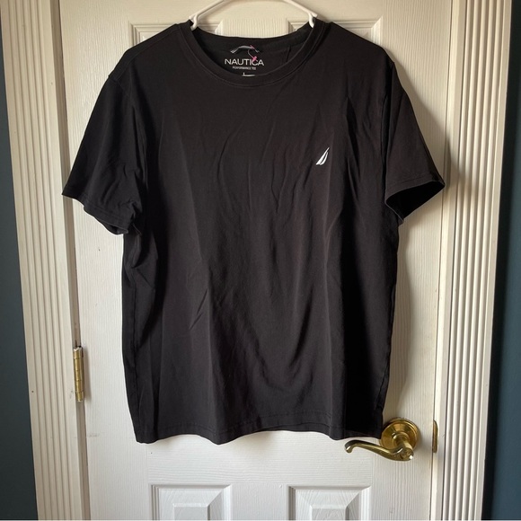 Nautica Black Scoop Neck Short Sleeve Shirt Size Large # 1382 - Picture 1 of 6
